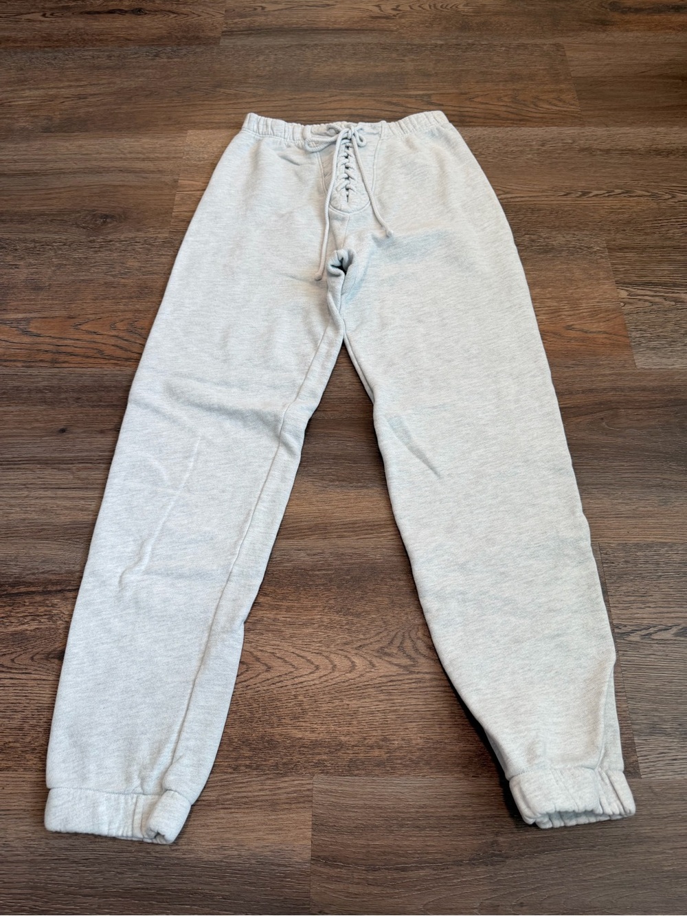 Joah Brown High Rise Sweatpants Pearl Grey French Terry Loungewear Size Small
